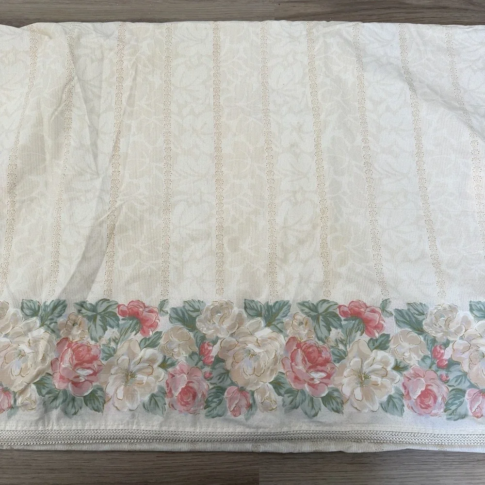Vintage 1986 Eileen West 4PC KING Sheet Set Tan Gold‎ Floral Cottage Farmhouse